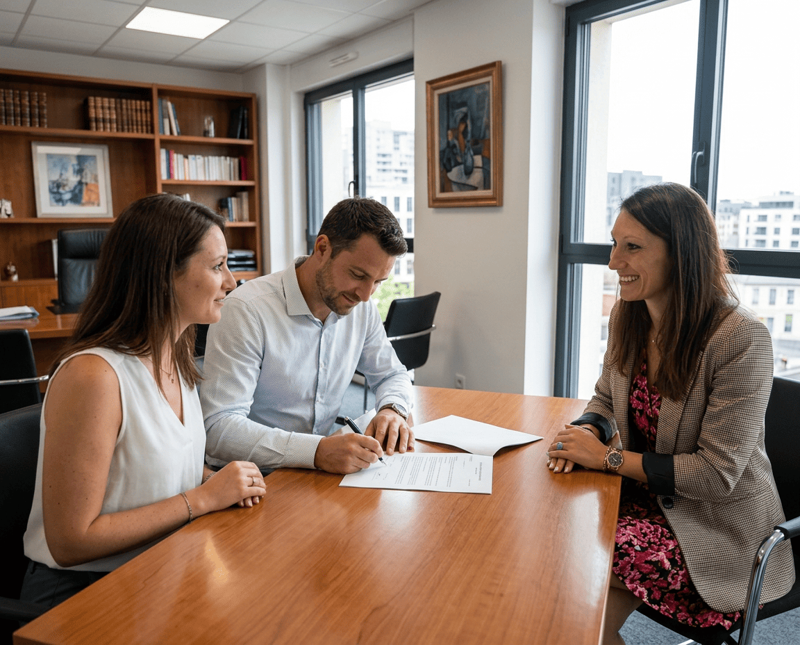 Océane Lopes lors de la signature d'un compromis de vente en Haute-Vienne